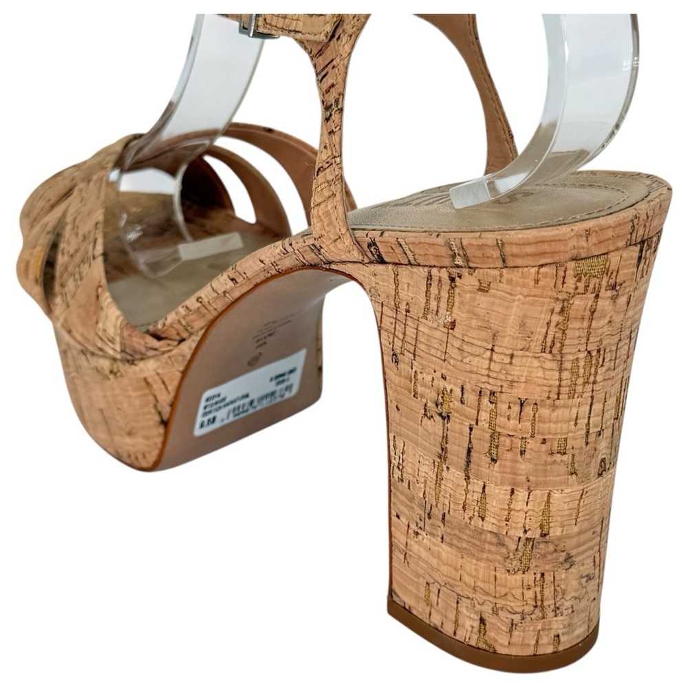 Schutz Keefa Tan Cork Womens Platform Heels Size 9.5M - Picture 9 of 16